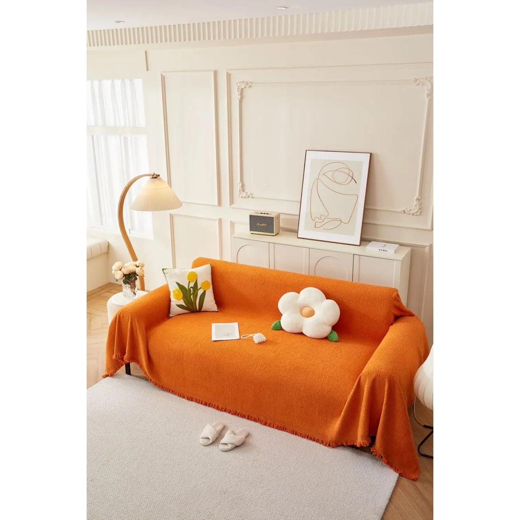 Подушка для дивана, пружинная, против кошачьих царапин, универсальный чехол для дивана, полотенце, кремовое, ветровое, сплошное цветное одеяло для дивана