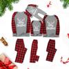 Christmas Man Letter Plaid Print Top Blouse+Pants Family Clothes Pajamas
