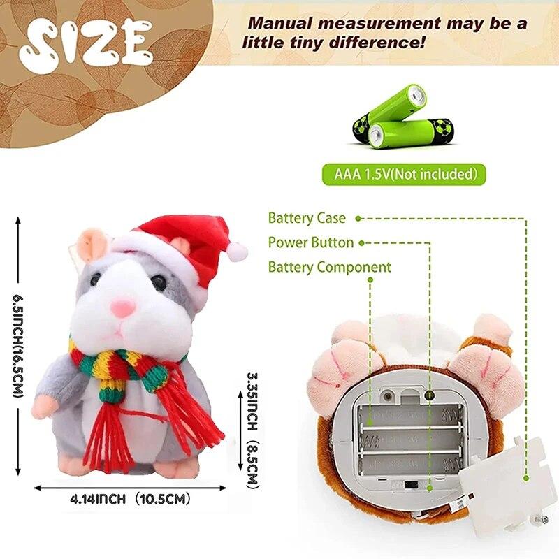 Рождественское издание, милый говорящий хомяк с шарфом в случайном стиле, электрические плюшевые игрушки, лучший друг детей
