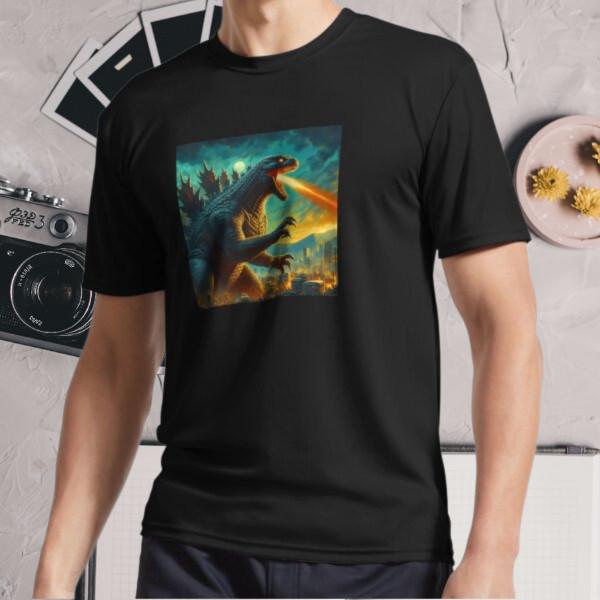 New Shirt Vintage GODZILLA Atomic Breath Active Logo T-Shirt Funny Size S - 5XL