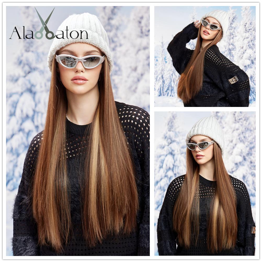 ALAN EATON Шляпа, парики, шапка с волосами, светлый цвет, парик, черная шляпа, соединение, синтетические наращивание волос для женщин, повседневная вечеринка, высокотемпературное волокно