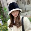 Women's Korean Rabbit Fur Winter Bucket Hat - Warm, Versatile, Plush Basin Style