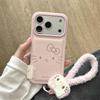 Розовый кожаный чехол для телефона Hello Kitty для iPhone 17/16 Pro Max/15/14