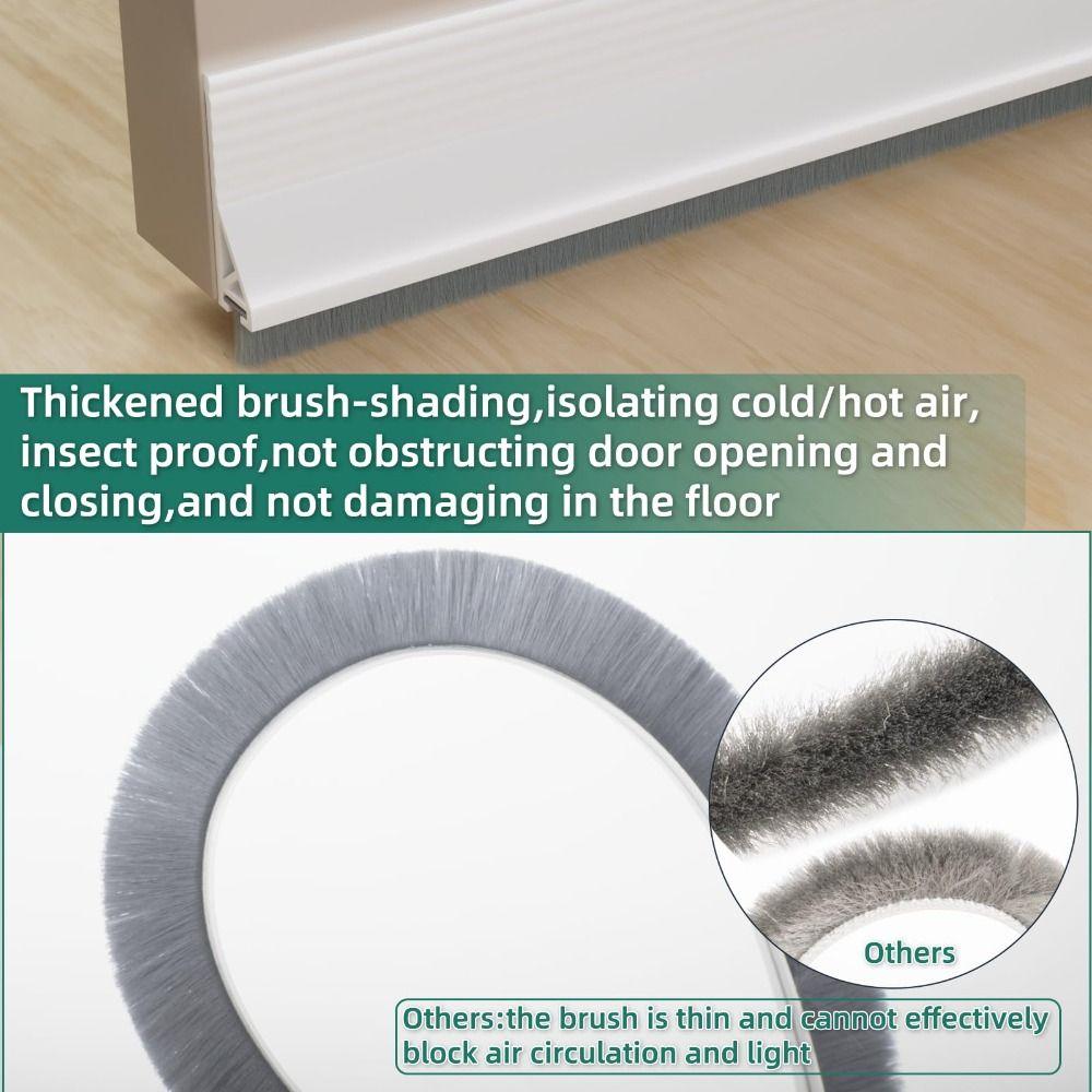 Силиконовый материал Уплотнительная полоса для двери Щеточный дизайн Уплотнитель от сквозняка под дверь Уплотнитель под дверь Межкомнатные двери