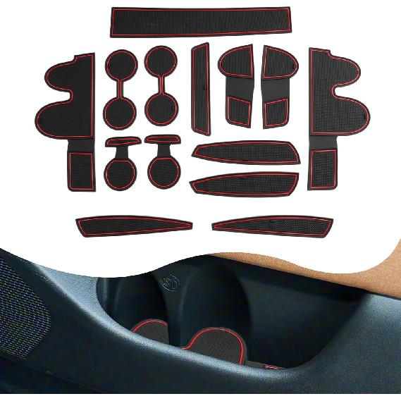 YEE PIN для Kia Seltos Вкладыш в центральную консоль Коврики в дверные карманы Дверные коврики Подходят для 2021-2024 2025 Kia Seltos 2026 Аксессуары LX/S/EX/Nightfall