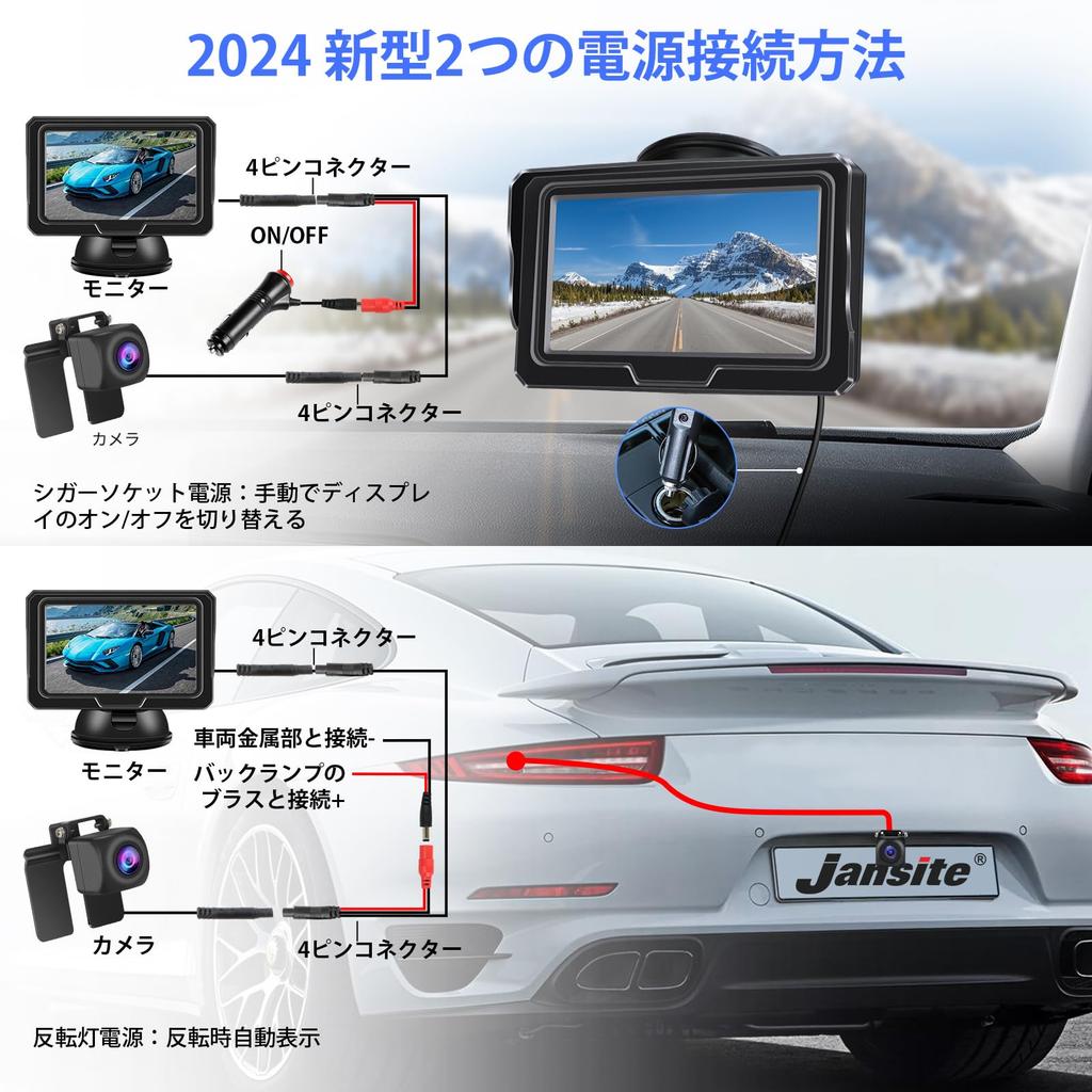 ЖК-монитор Jansite AHD 4,3 дюйма, комплект камеры заднего вида, 1080P, супер ночное видение