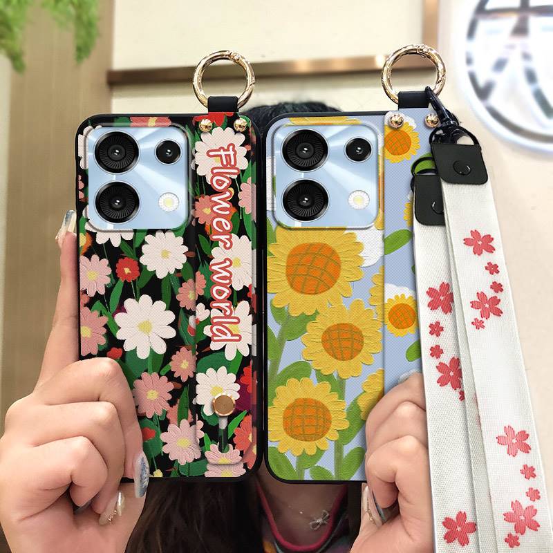 Flower Shockproof Phone Case For UMIDIGI G9 5G/Note9 5G Ring Silicone Fashion Design Dirt-resistant Anti-dust Kickstand