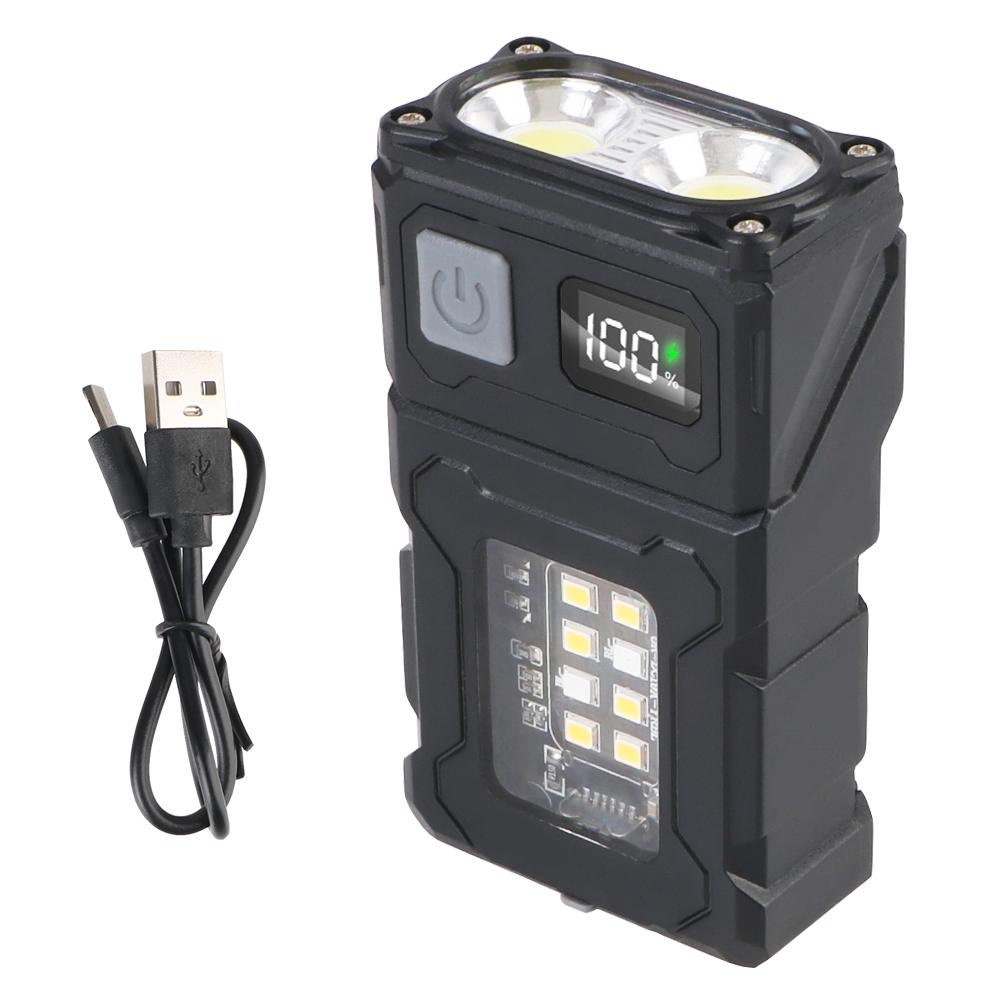 Emergency Light Hiking Camping Working Portable Adjustable Angle Flashlight Tail Magnetism USB Rechargeable Multifunctional Side Lamp