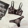Дамский комплект сексуального нижнего белья с вышивкой Love Lace Underwear Set