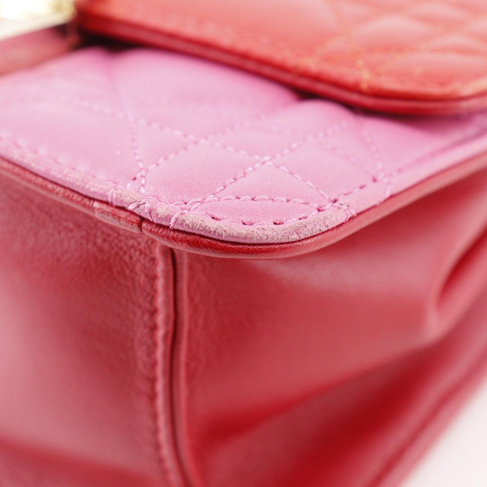 Dior ChainShoulder Shoulder Bag S0252OTRI M79D Canage 2-way Clutch Red/pink Lambskin Women Used