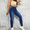 Ladies' Solid Color Casual Pants Versatile Slim Fit Straight Leg Denim Jeans