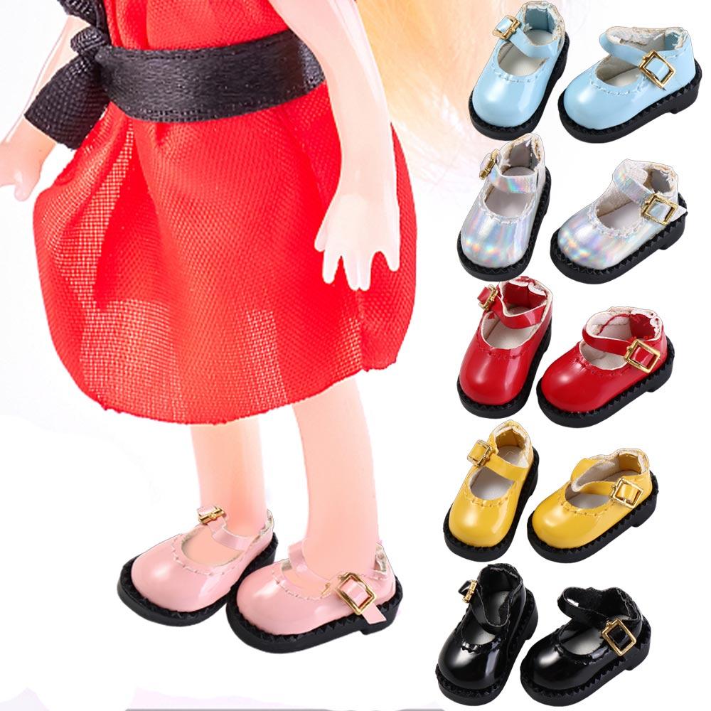 1Pair Round Toe 12 BJD Doll PU Shoes PU Leather OB11 Princess Shoes Ob11 Doll Sandals  1/12 BJD Doll