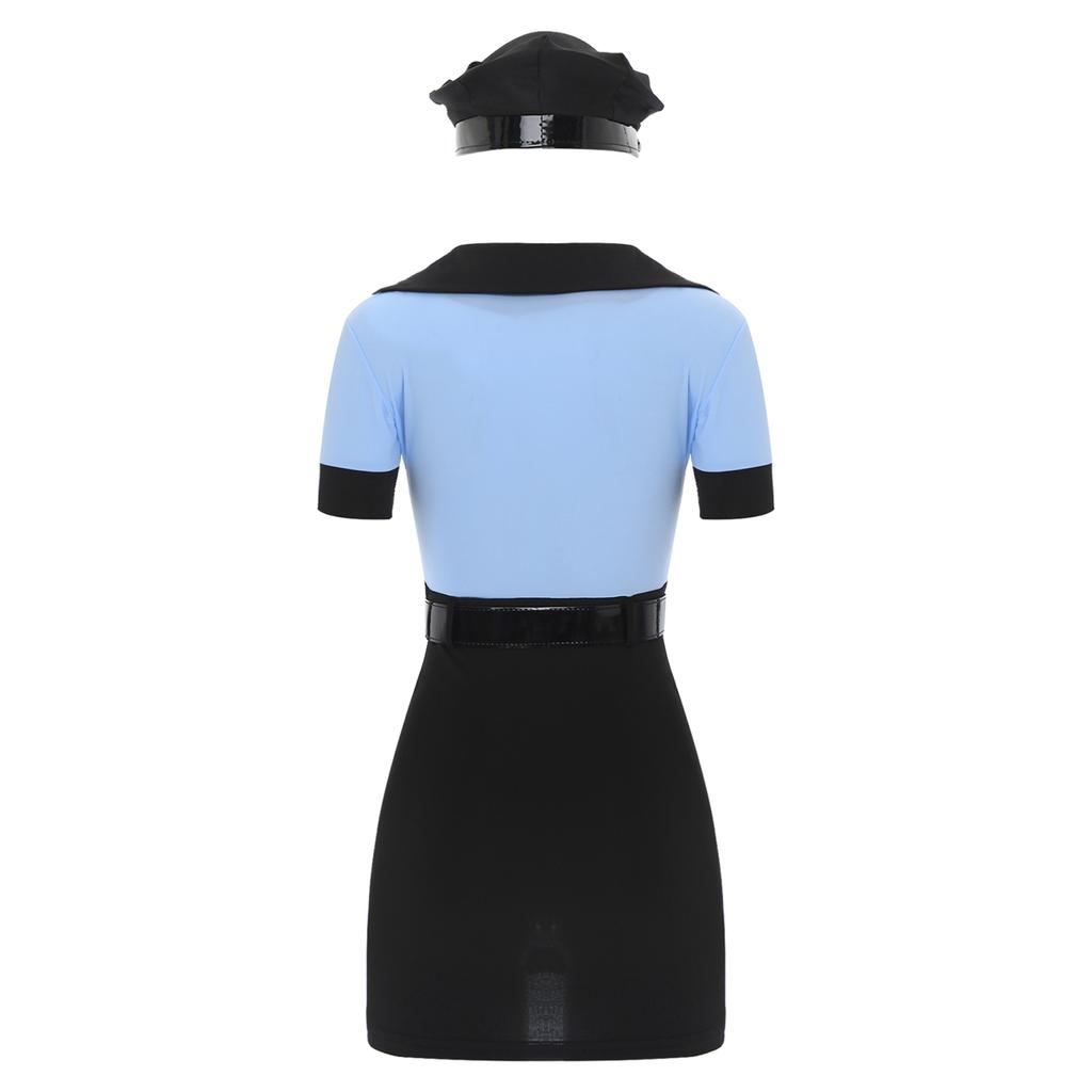 Женский сексуальный костюм полицейского, полицейский женский костюм, костюм на Хэллоуин, косплей, полицейское нарядное платье