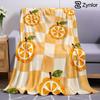 Check Orange Lightweight Microfiber Soft Christmas Fleece Blanket Warm Cozy Throw for Bed Sofa Office Travel All Season