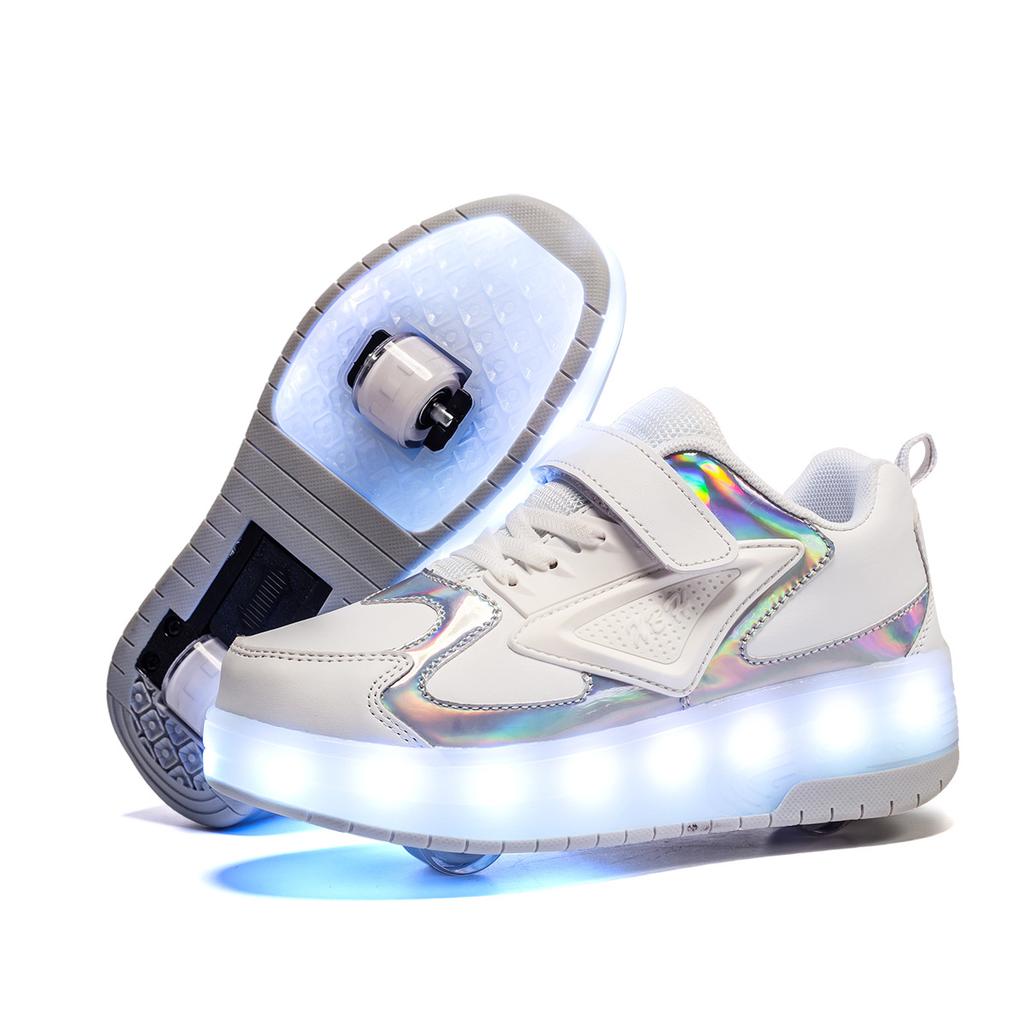 Luminous Led Runaway Shoes Double Wheel Boys Wheel Shoes