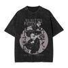 Hot Anime Jujutsu Kaisen Itadori Yuji Kugisaki Nobara Print Tee Men Vintage Washed Tshirts Manga Cotton T-shirt Harajuku T Shirt