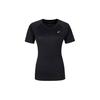 Round Neck Breathable Comfort Casual Sports Short Sleeve T-Shirt Women Tops Black 2012D024-001