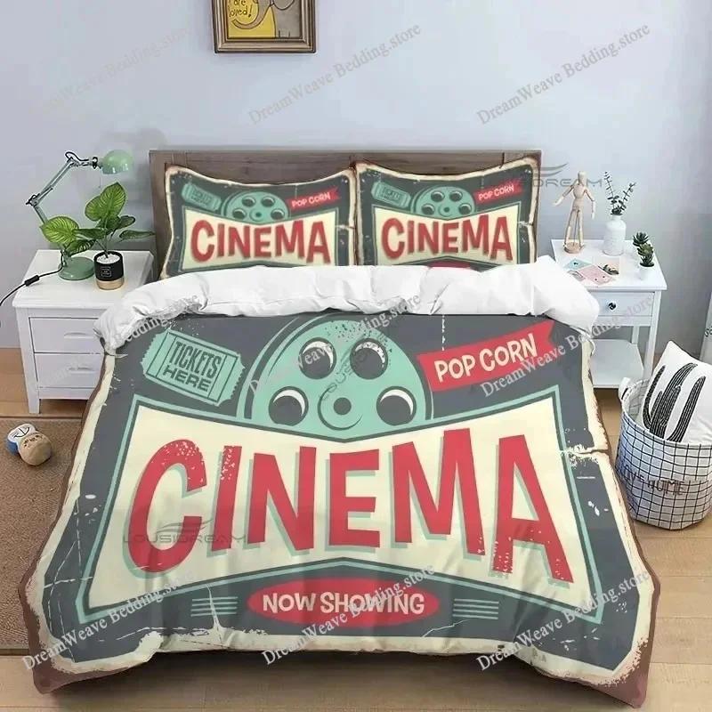 Узор хлопушки для кинофильма, Комплект постельного белья с одеялом, Пододеяльник, Комплект для кровати, Покрывало, Наволочка, Комплект постельного белья размера кинг/квин