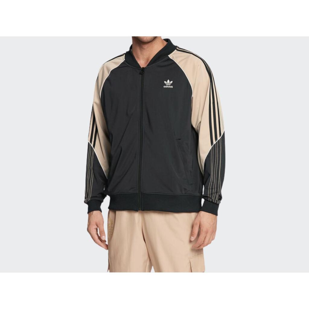 adidas Мужская куртка Originals Striped Trefoil Logo с вышитым логотипом, черная HI3000