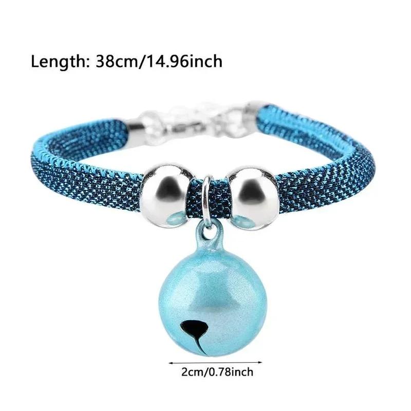 Ожерелье для домашних животных, кошачий ошейник, ошейник-колокольчик для собак, кошка, котенок, щенок, щенок, милое нейлоновое ожерелье, удлиняющая цепочка для ошейника-колокольчика