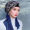 Кружевная эластичная шапка-тюрбан для женщин, предварительно завязанный платок-обертывание, надевается через голову