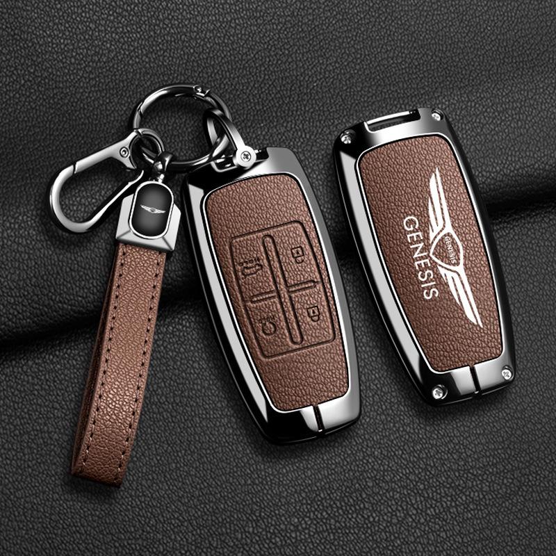 Genesis G70/G80/GV80 Car Key Case - Premium Remote Shell Accessory with Buckle