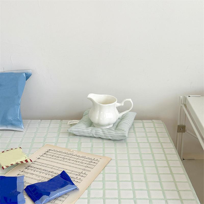 14x14см Хлопковая Противоскользящая Ткань Разные Цвета Квадратной Формы Многофункциональная Полосатая Подставка Домашний Декор для Стола Аксессуары