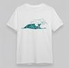 Men's Comfy T-Shirt Ocean Wave Splashing Foam Tee White Cotton Short Oversize