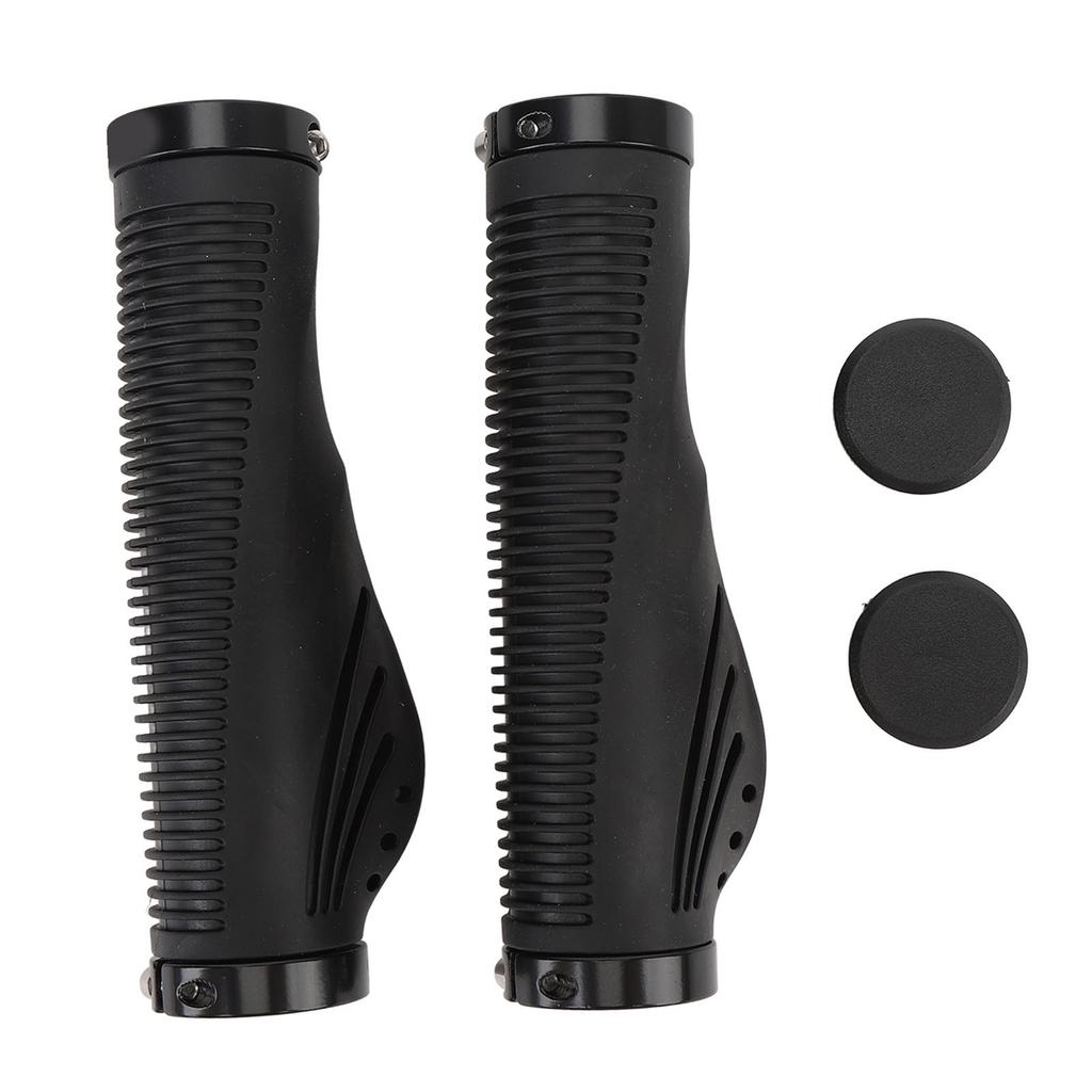 Cycle Handle Grips Aluminium Alloy and Rubber Double End Locking Mountain Cycle Handlebar Grips