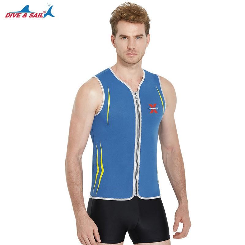 3mm Neoprene Wetsuit Vest Snorkeling Surfing Diving Mens Front Zip Warm Water Sports Gear