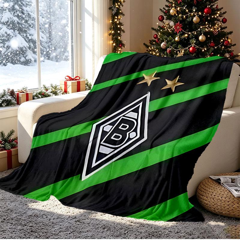 Borussia Monchengladbach Pattern Blanket for Home Decoration, Bed, Sofa, Car Travel, Camping, Suitable for All Seasons, Birthday Christmas Gift