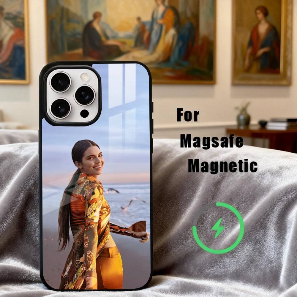 Красивый чехол для телефона модели K-Kendall J-Jenner для iPhone17,16,15,14,13,12,11 Plus,Pro Max Магнитный для беспроводной зарядки Magsafe