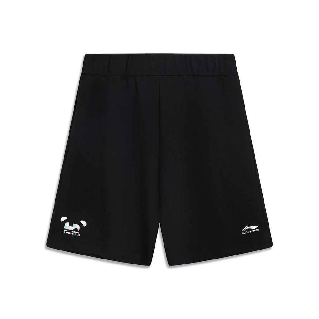 Li Ning Sports Lifestyle Series Logo Print Knitted Casual Shorts Men Shorts Black AKSV895-2