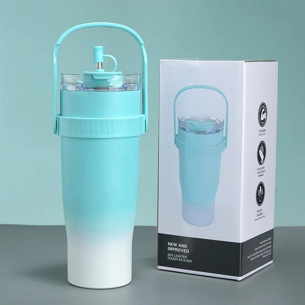 316 Stainless Steel Insulated Water Bottle With Straw Office Double Drink Cup  Outdoor Activities