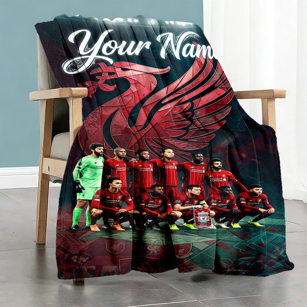 Liverpool Fc Customize Your Name Blanket Gift Customizable Blanket Ultrasoft Suitable For Bed Nap Living Room Home Decor Four Seasons Multipurpose