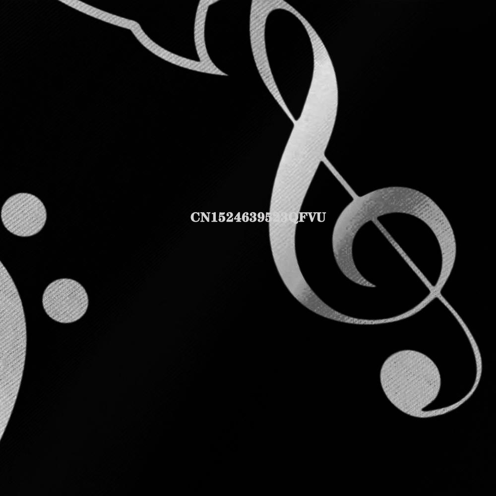 Футболка с музыкальным басом и скрипичным ключом Harajuku Мужские футболки с трафаретной печатью Хлопковые топы Футболка для мужчин Верхние футболки с принтом Мода