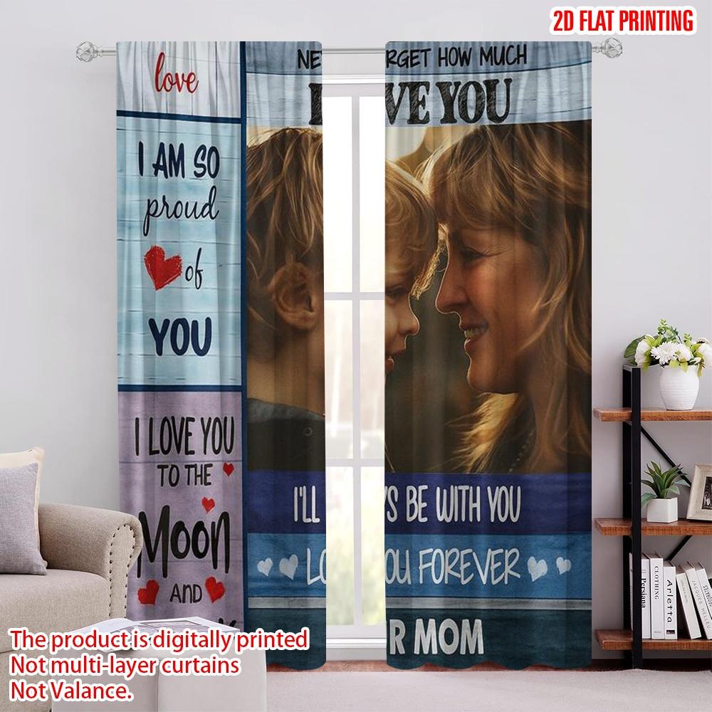 2Pcs,2D Plane Printing Light Filtering Curtains To My Son Blanket Polyester Woven (Without Rod) Outdoor Decorations For Bedroom