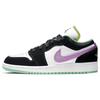 Детские кроссовки Air 1 Low GS White Violet Shock Black Green-Glow 553560-151