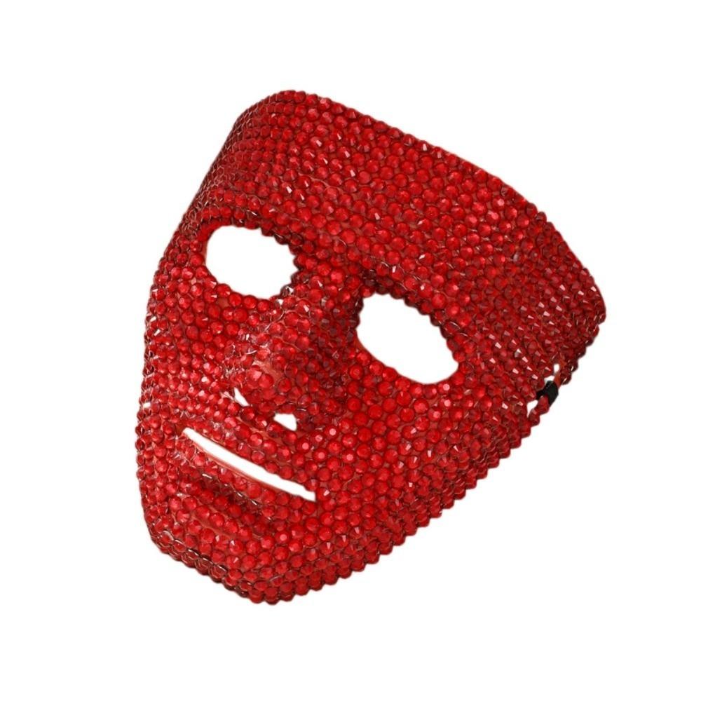Venetian Masquerade Party Mask Vintage Full Face Mask Simple Rhinestone Mask Halloween