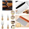 Baking Scraper and Cheese Knife with Wooden Handles Multi Purpose Dough Cutter Chopper for Baking Grilling and Food Preparation