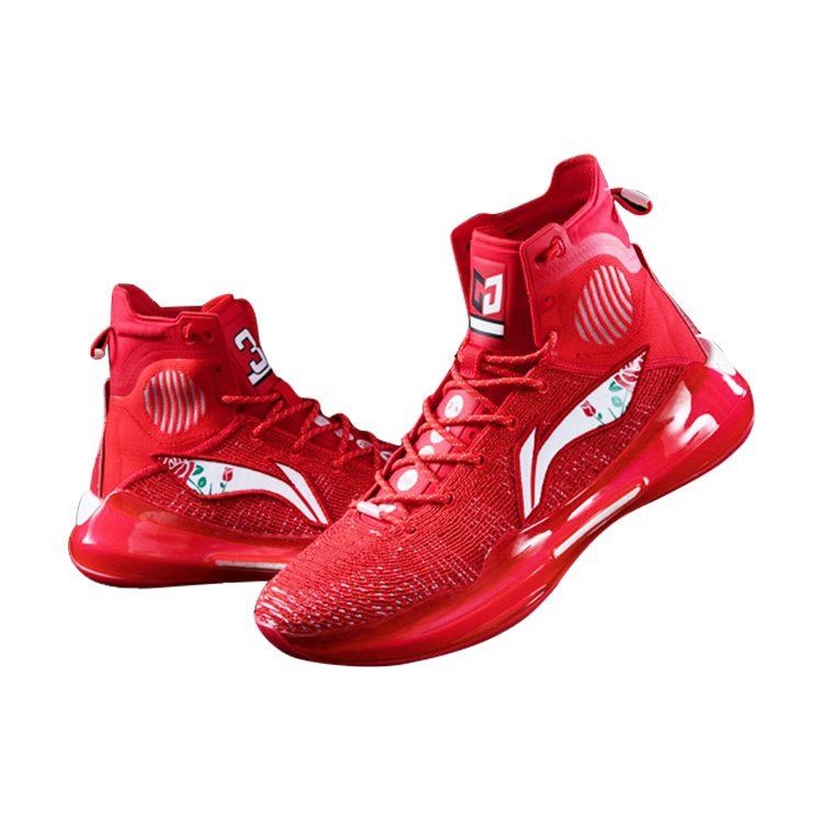 Li Ning YuShuai 13 Нескользящие Износостойкие Высокие Баскетбольные Кроссовки Мужские Красные ABAP065-2