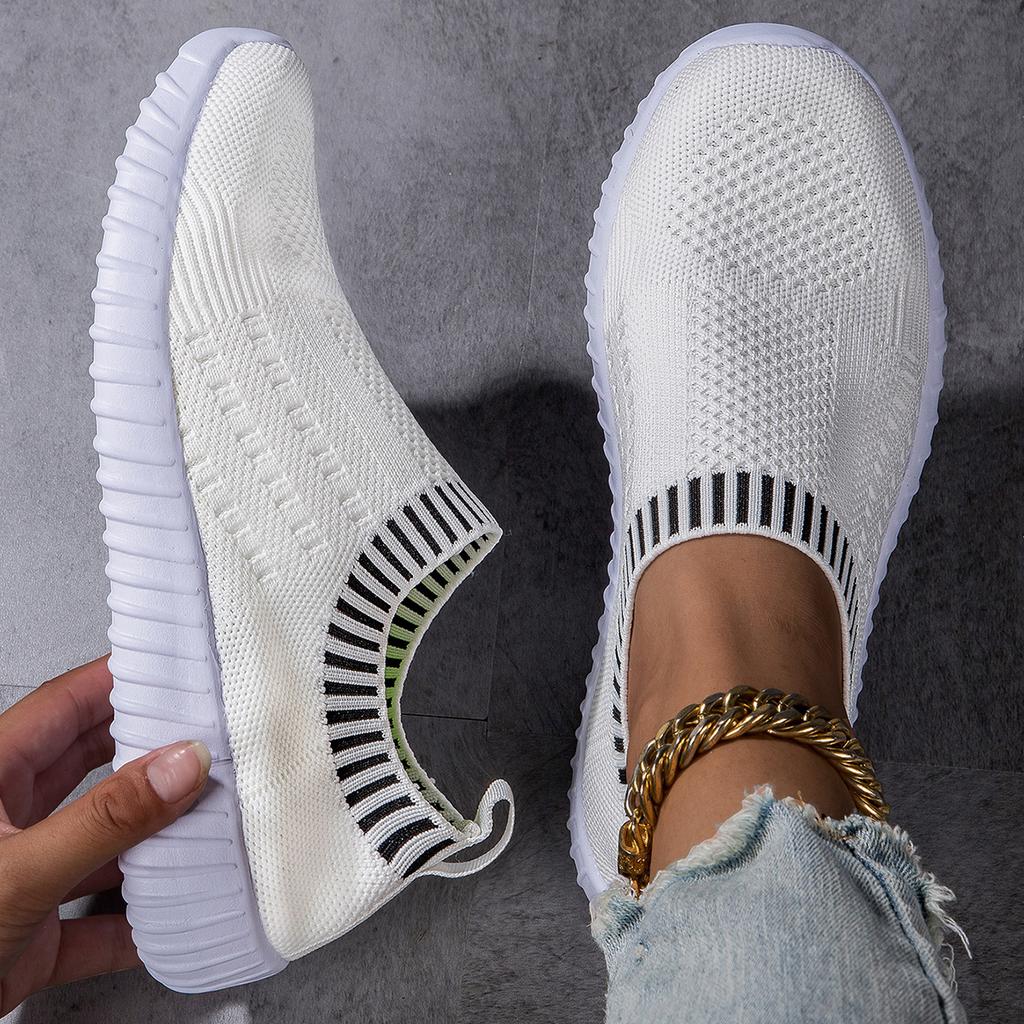 2024 Женская мода сетчатые спортивные дышащие ленивые мокасины с плоской подошвой нескользящие походные туфли женские кроссовки тренд теннис