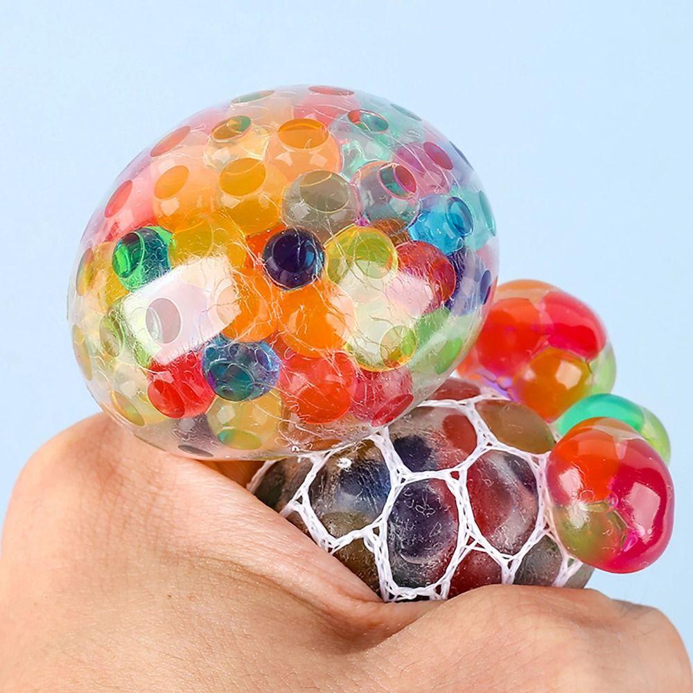 10pcs Solid Water Ball Pinching Toy Squeezing Acne Rainbow Ball Squeeze Toys Children Birthday Gift