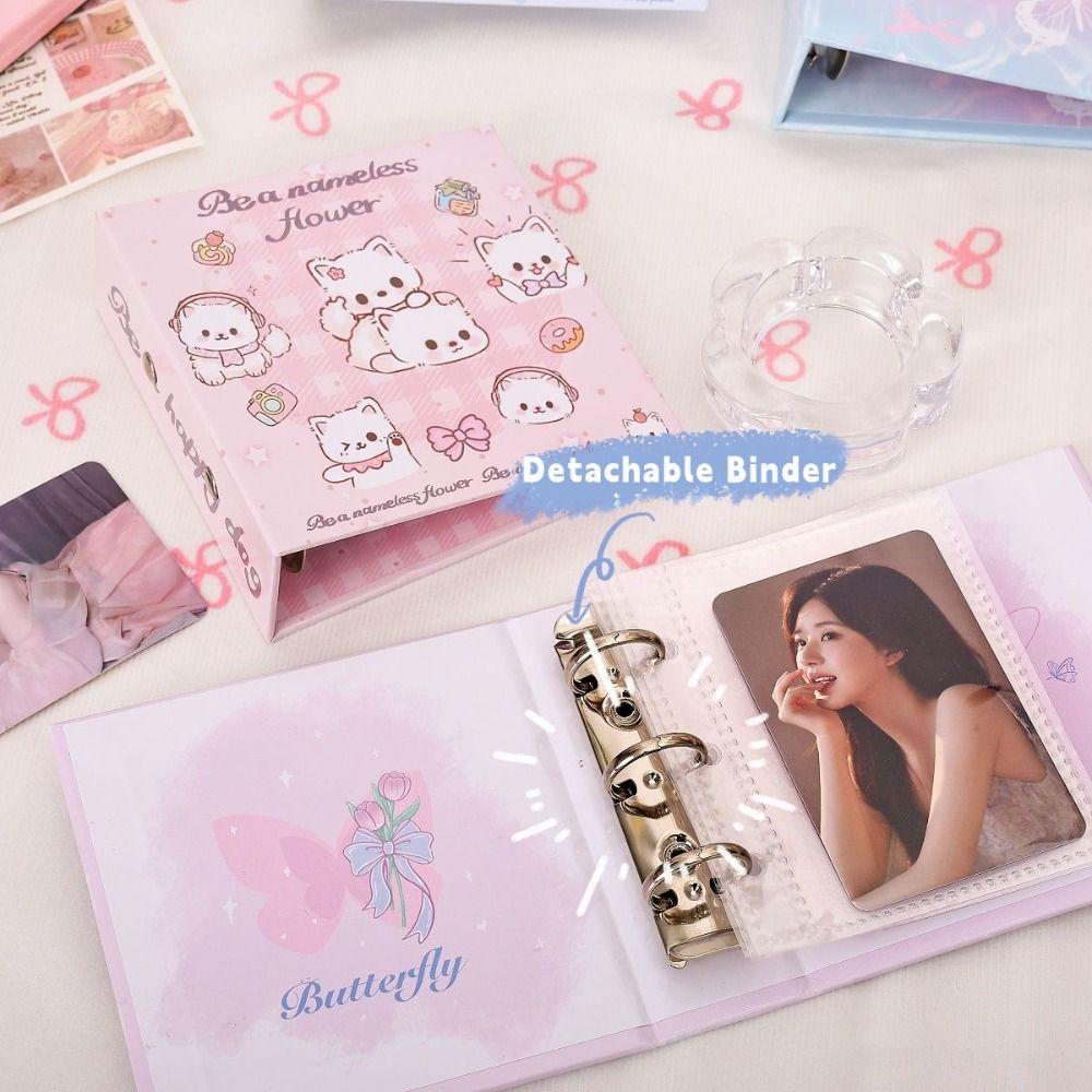 Буклет для коллекции фотокарточек с дизайном бабочки/щенка, держатель для фотокарточек на кольцах, концертный