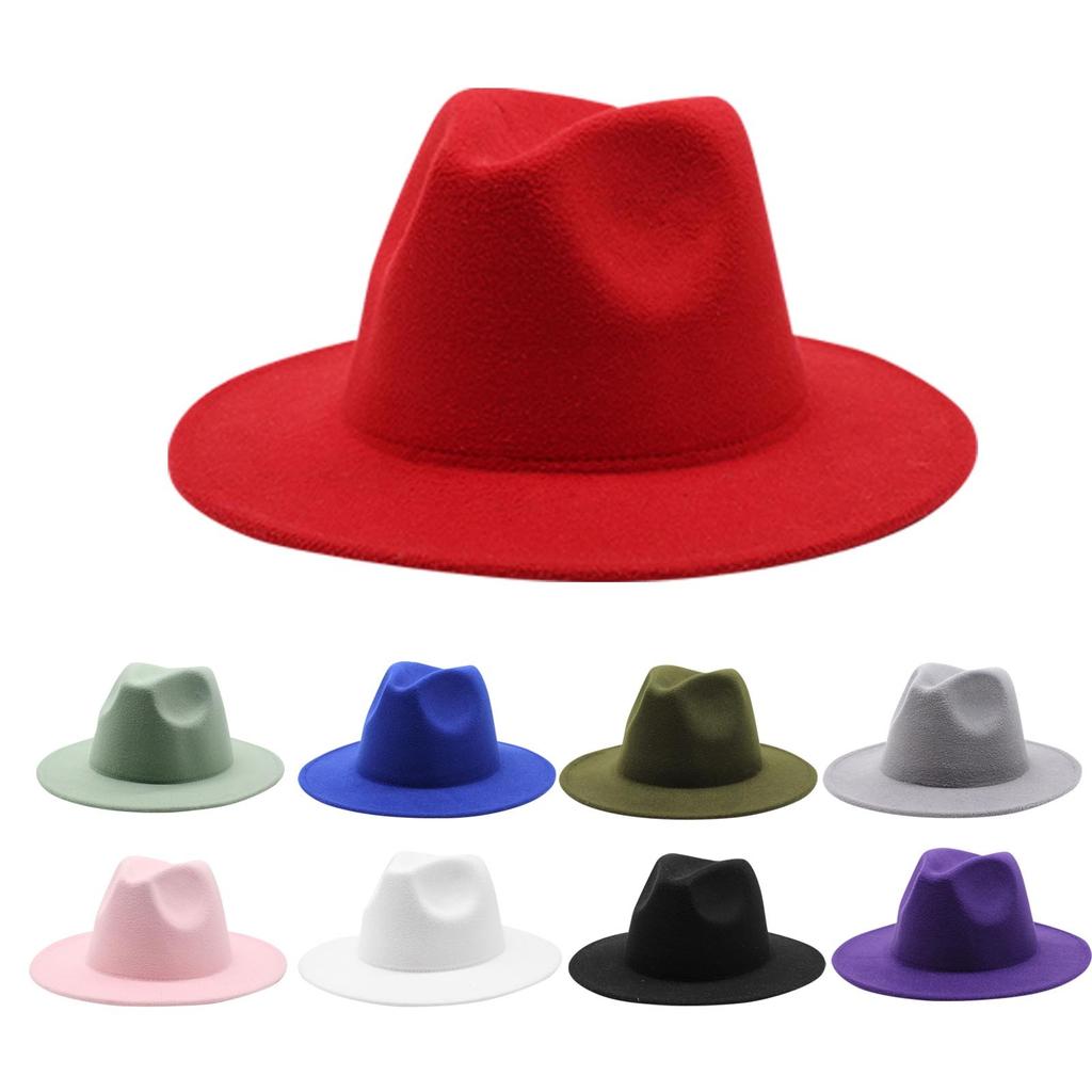 Унисекс Минималистский шерстяной цилиндр Jazz Hat