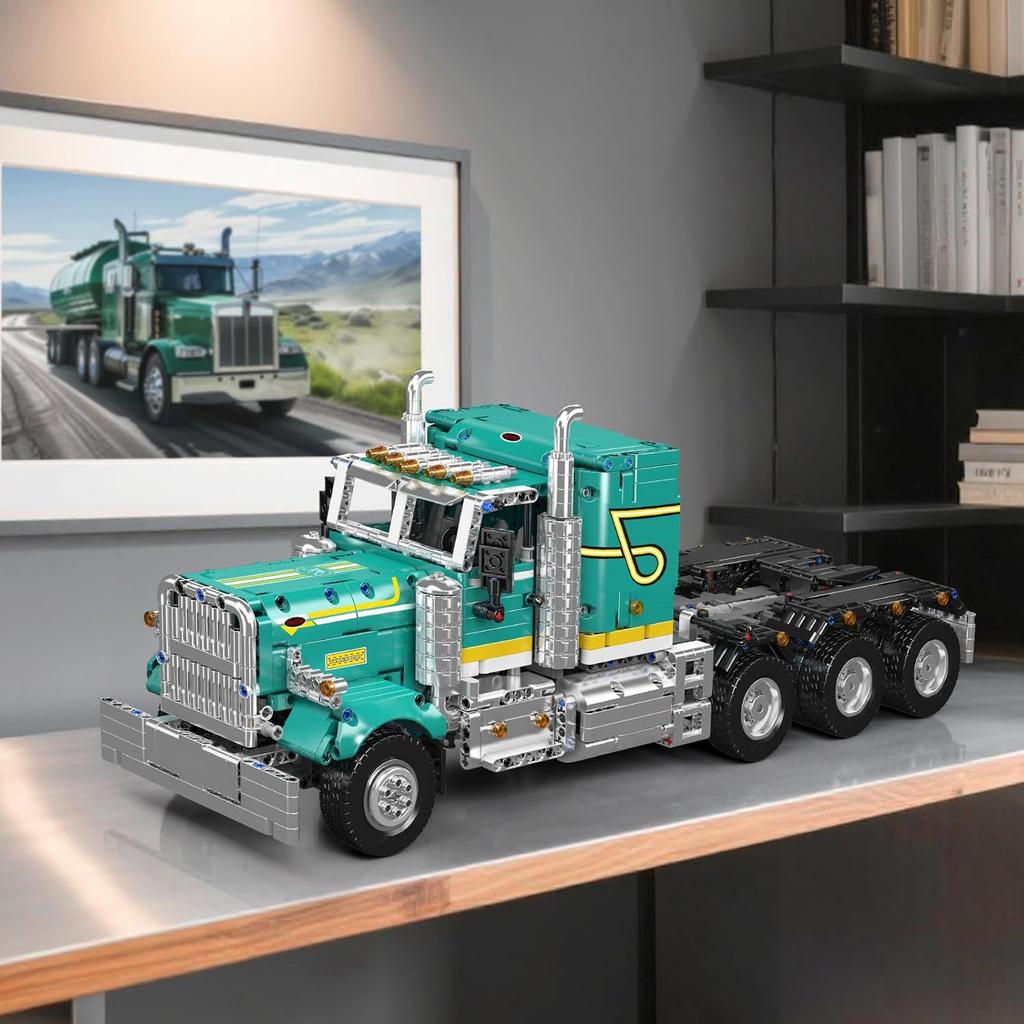 MOULD KING 13201 Набор строительных блоков для грузовика, Мобильная модель прицепа с управлением через приложение и пульт, Подарок для коллекции взрослых и молодежи (2064+Psc)