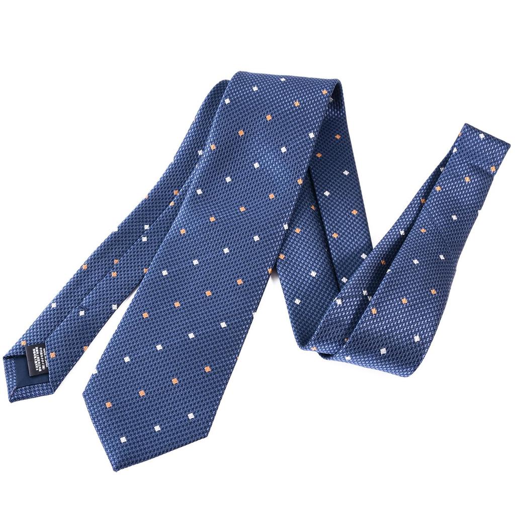 Галстук бренда Nishijin Jacquard Square Fine Pattern [Michiko London], Япония, плетение, 100% шелк, плетение, (C Pattern Синий)