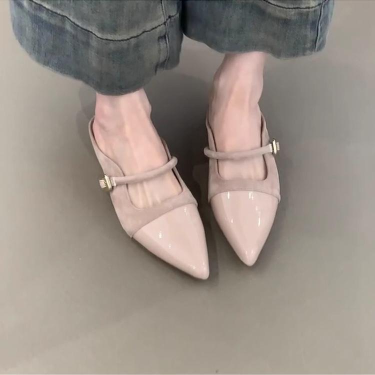 Модная обувь мелкая на танкетке с закрытым носком женские тапочки мягкие остроносые шлепанцы обувь на танкетке женские тапочки мелкие остроносые так