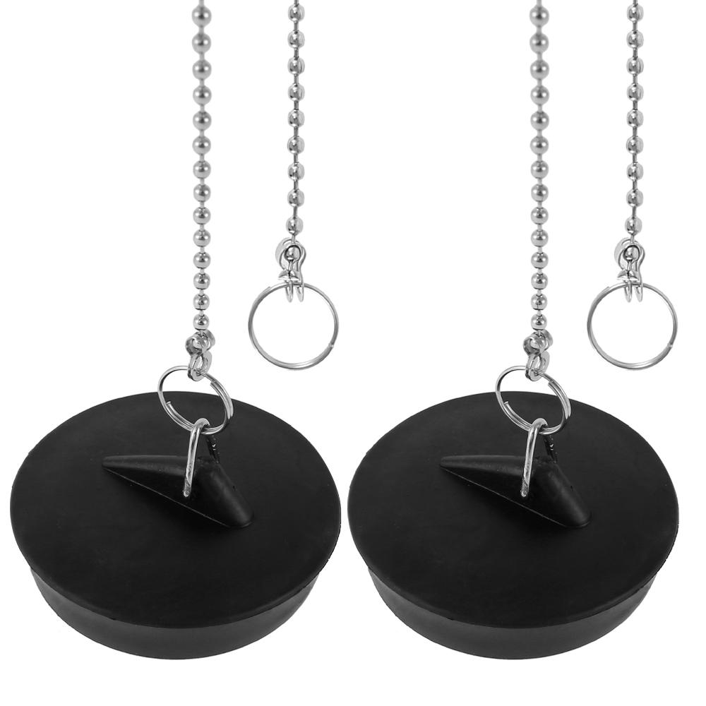 8/2 шт. Универсальная резиновая заглушка для слива раковины с круглой цепочкой из бисера, заглушка для слива раковины для кухни и ванной комнаты