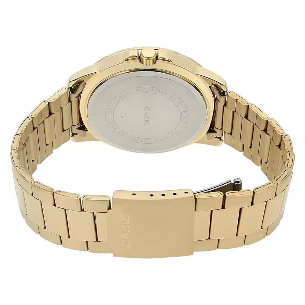 Золотистые аналоговые мужские часы, Gold Analog Men's Watch, Casio